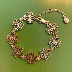 TORY BURCH Britten Bracelet Gold Double T’s Logo Adjustable 7 - 9”